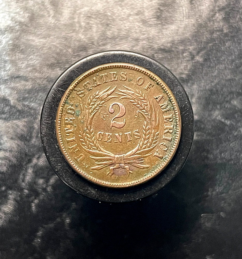 1866 2 Cent Piece XF+ - AU