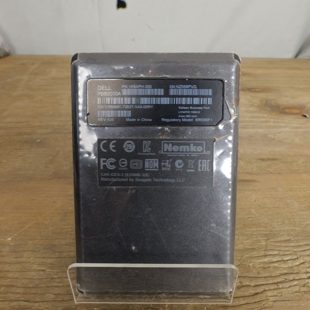Dell External Hard Drive Portable USB PDB2000A Black HDD Seagate External Used