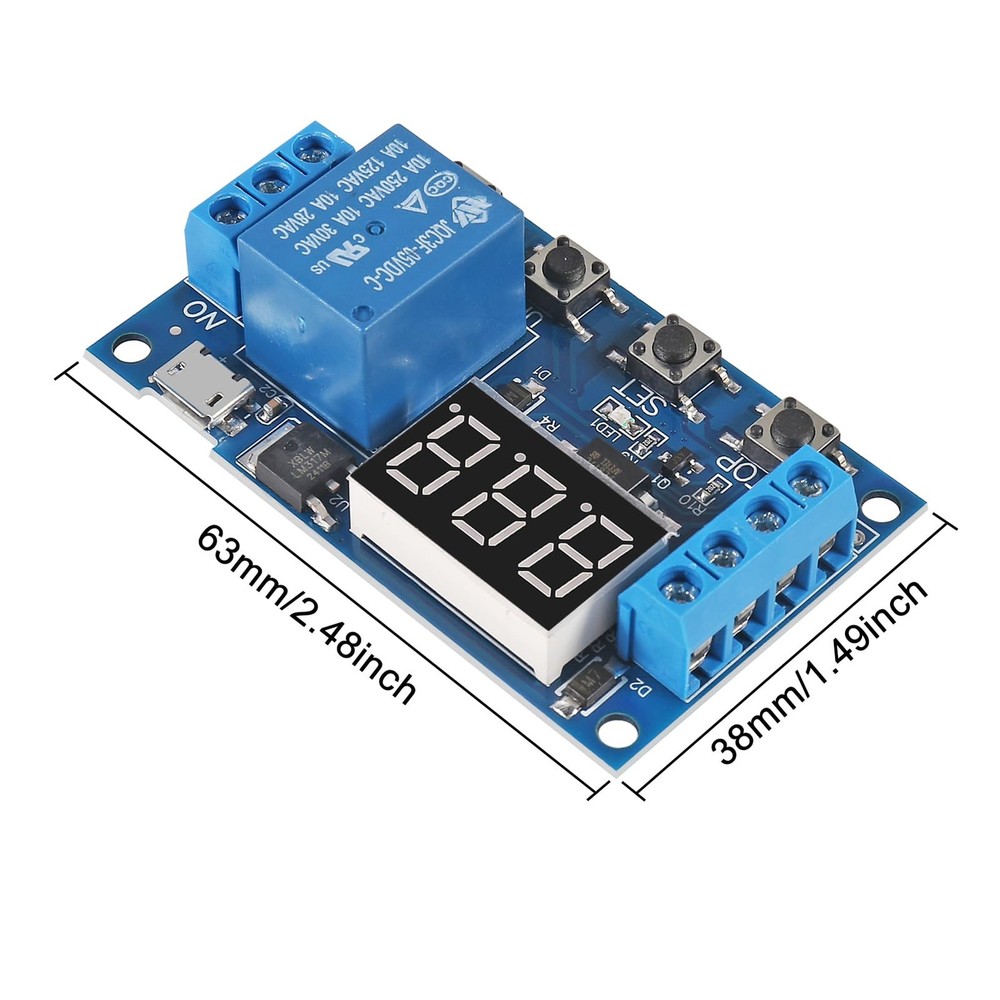 JUZITAO 6pcs DC 6-30V Timer Relay Programmable Delay Module Cycle Blue