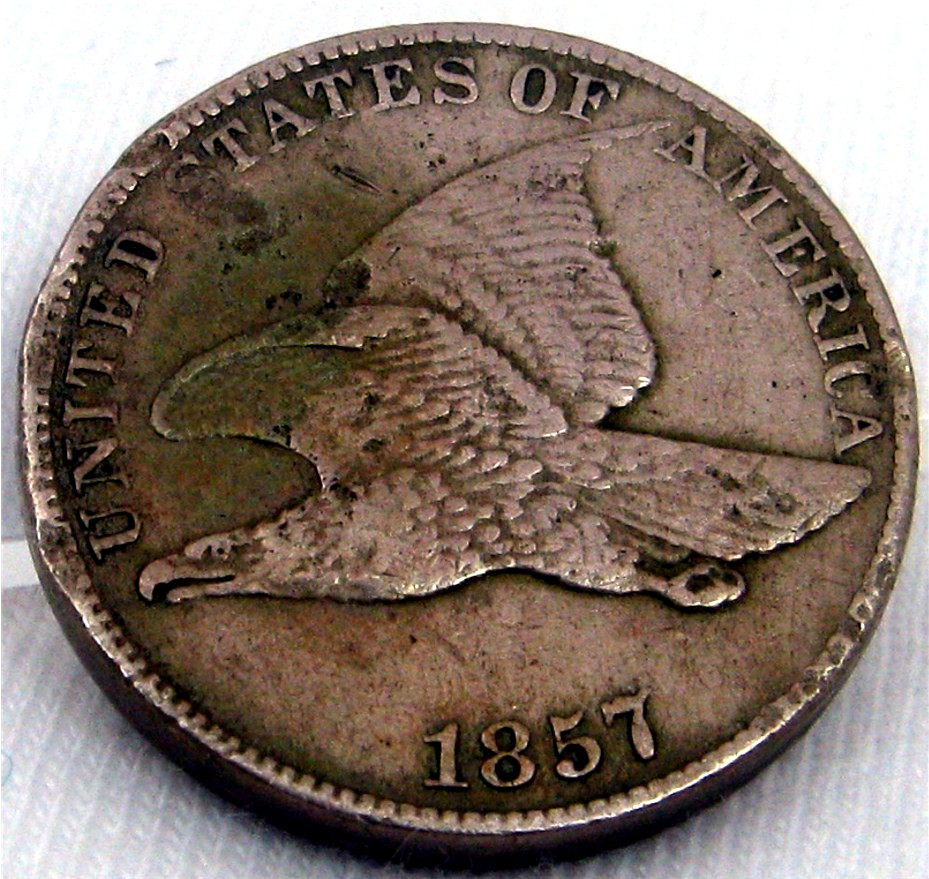 1857 FLYING EAGLE SMALL CENT " AMERICS'S FIRST SMALL SIZED CENT "   # 349-3-6