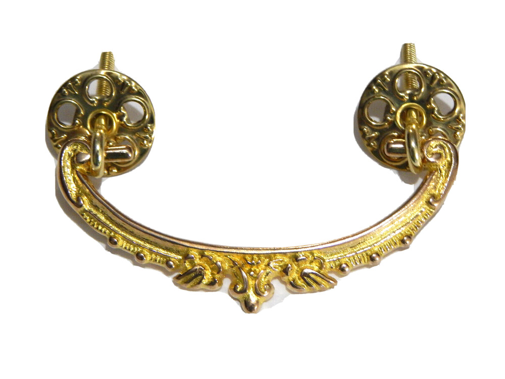 Victorian Drawer Pull Ornate Brass