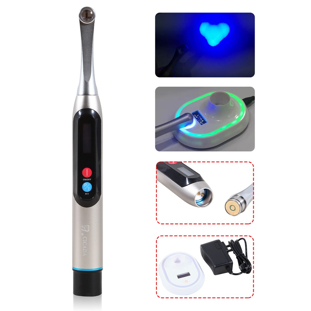 Dental LED Curing Light Wireless 1 Second Cure Lamp Wide Spectrum Max Intensity