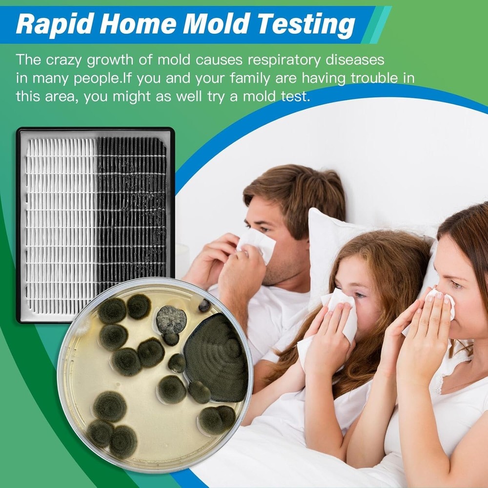 Indoor Mold Test Kit - 12 Tests for Air, HVAC, & Surfaces with Complete Guide