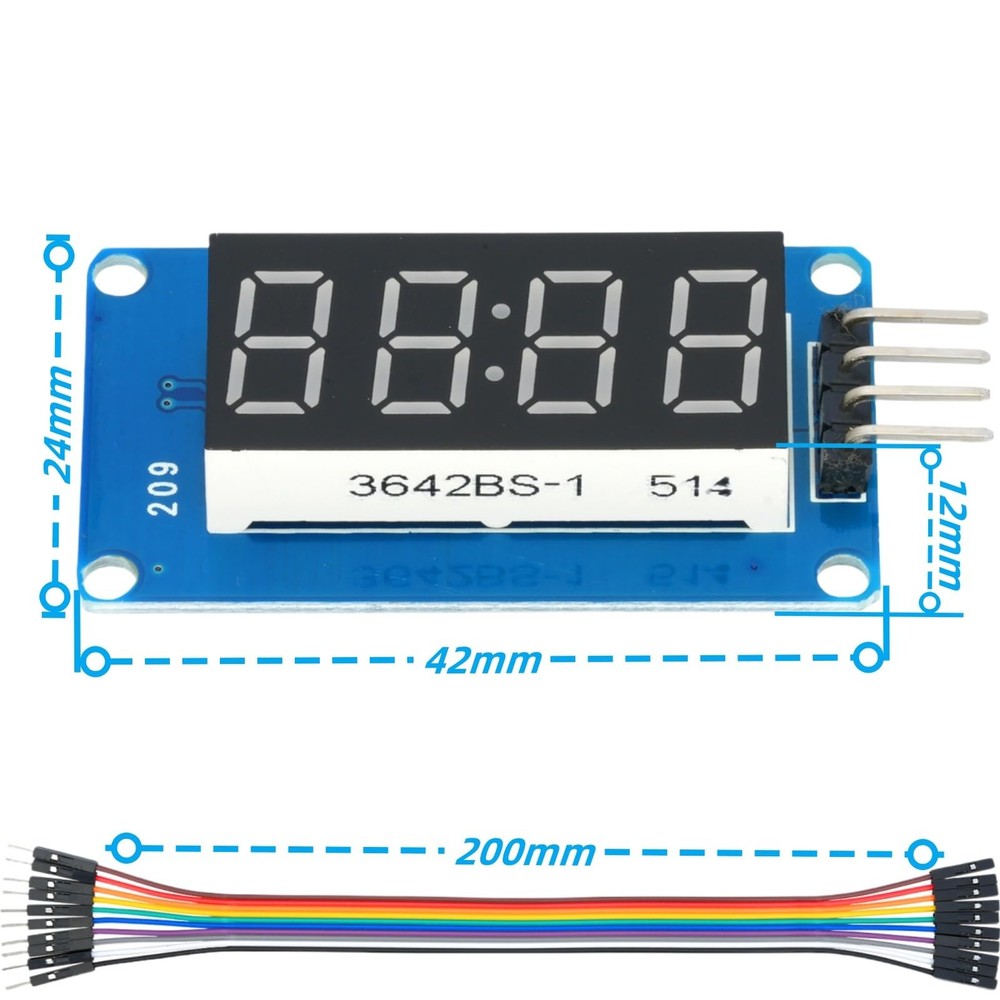 10Pcs 4 Digit 7 Segment Digital Tube LED Display LED Brightness Adjustable Co...