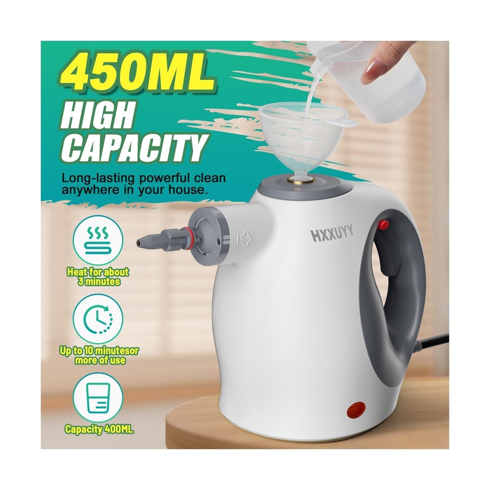 Multi-Surface Handheld Pressurized Steam Cleaner with 13 PCS Accessory ，P