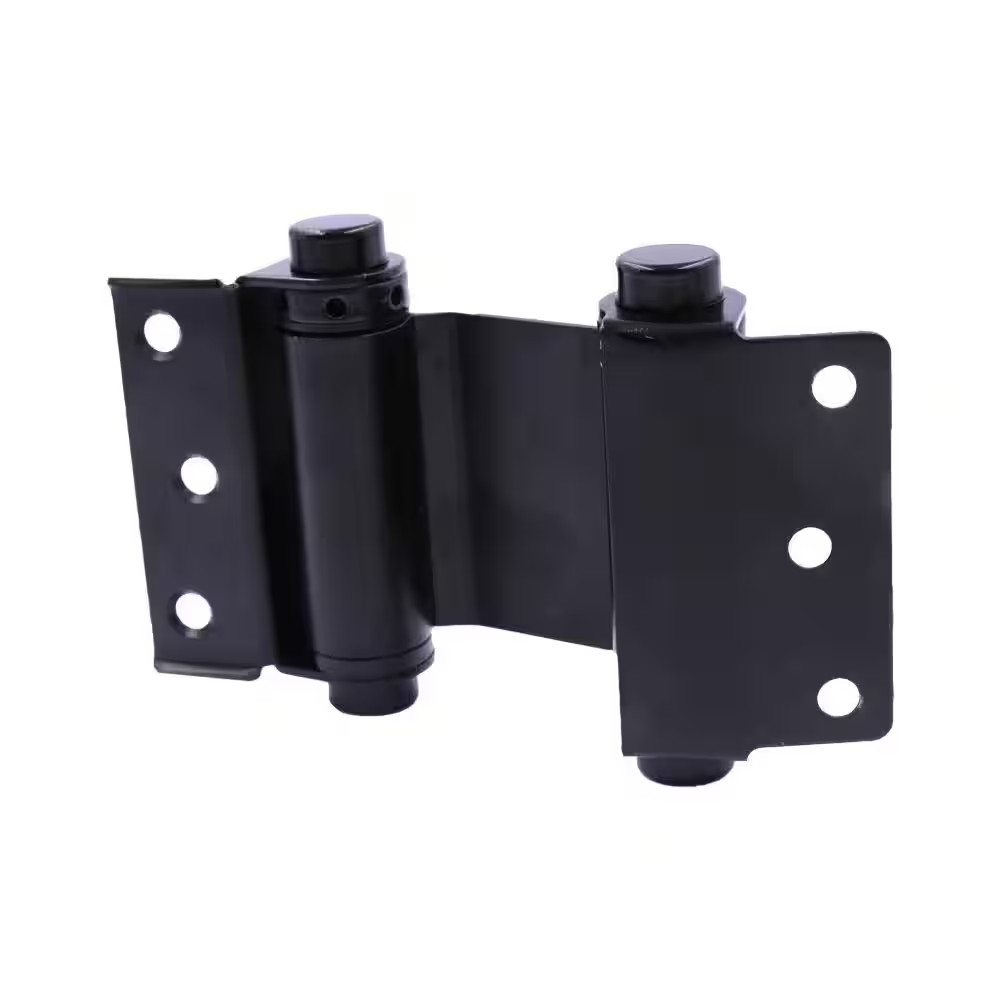 3 In. Square Radius Matte Black Double Action Hinge