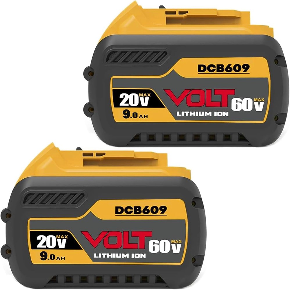 2 Pack 60V Battery 9Ah 60V Max Replacement Battery for DCB609 DCB606-2 DCB609-2