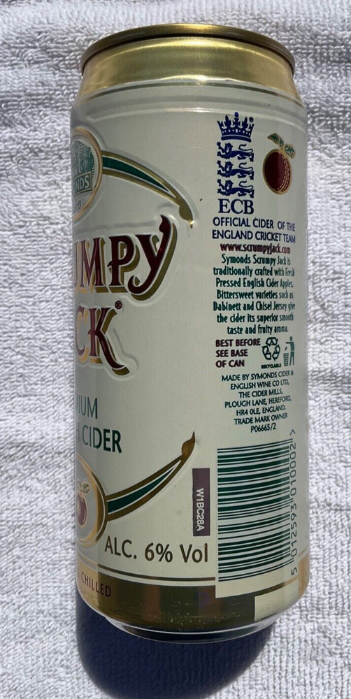 SYMONDS SCRUMPY JACK PREMIUM ENGLISH CIDER BEER CAN