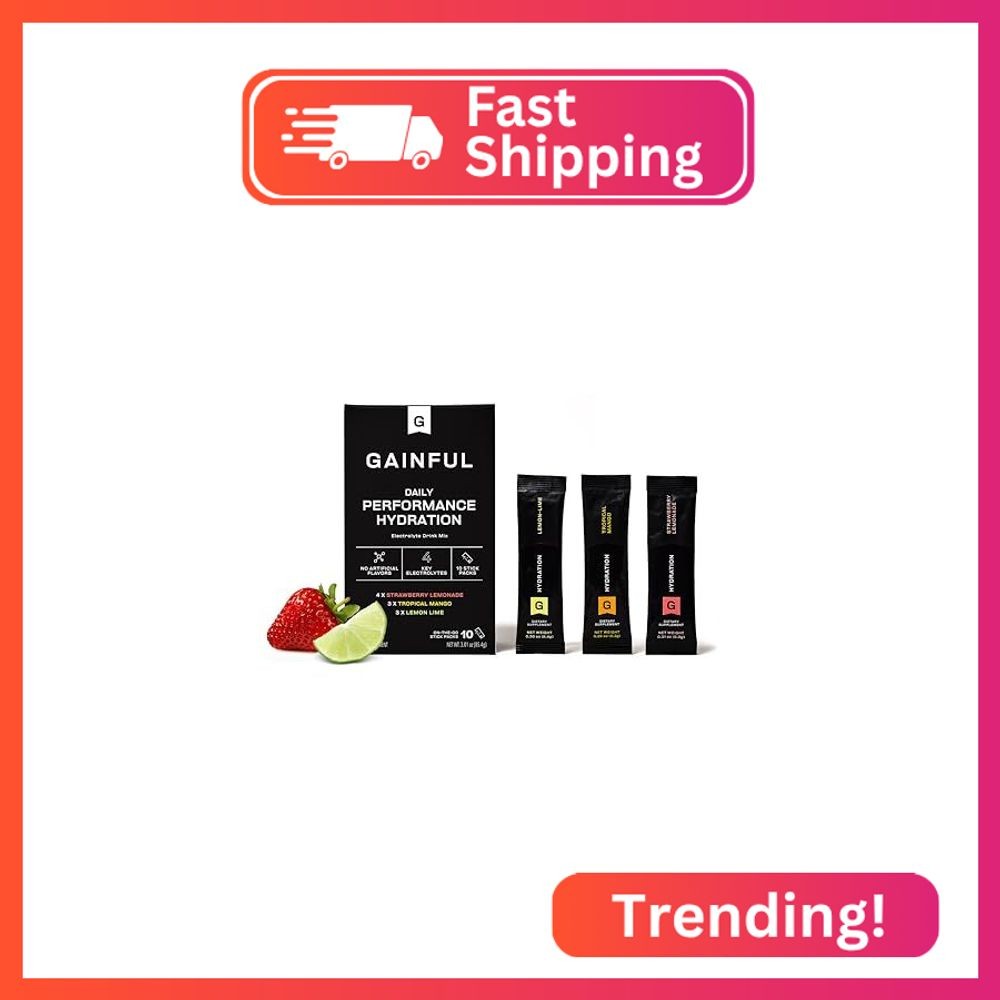 Gainful Hydration Packets Variety Pack, Decaffeinated with Key Electrolytes, Mag