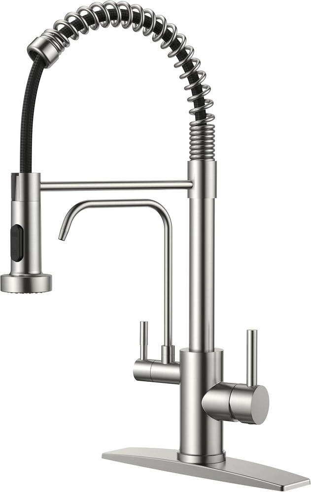 Brushed Nickel Kitchen Faucet with Water Filter