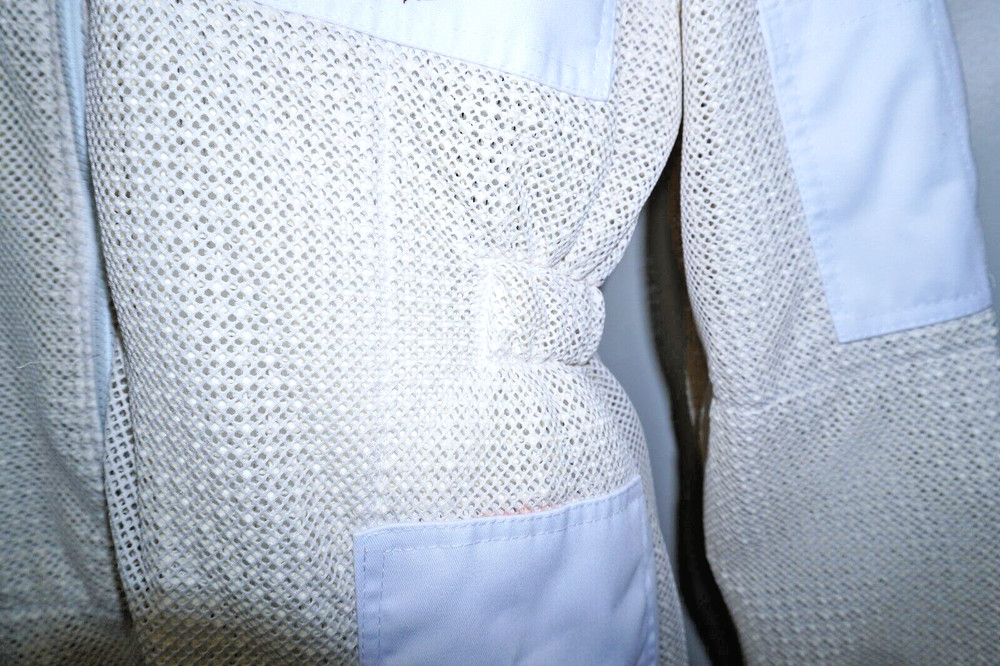 BEEKEEPING SUIT , Unisex 3 Layers Ventilated White - MEDIUM SIZE