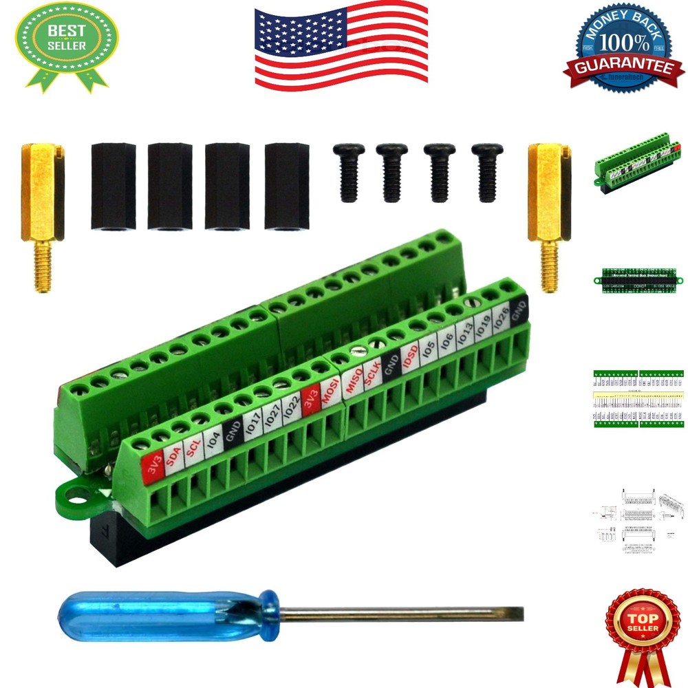 Raspberry Pi GPIO Breakout Module - 2.54mm Pitch, Durable Materials