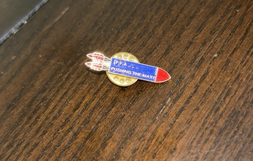 Vintage FFA Pushing The Max! Rocket Pin Lapel Pin