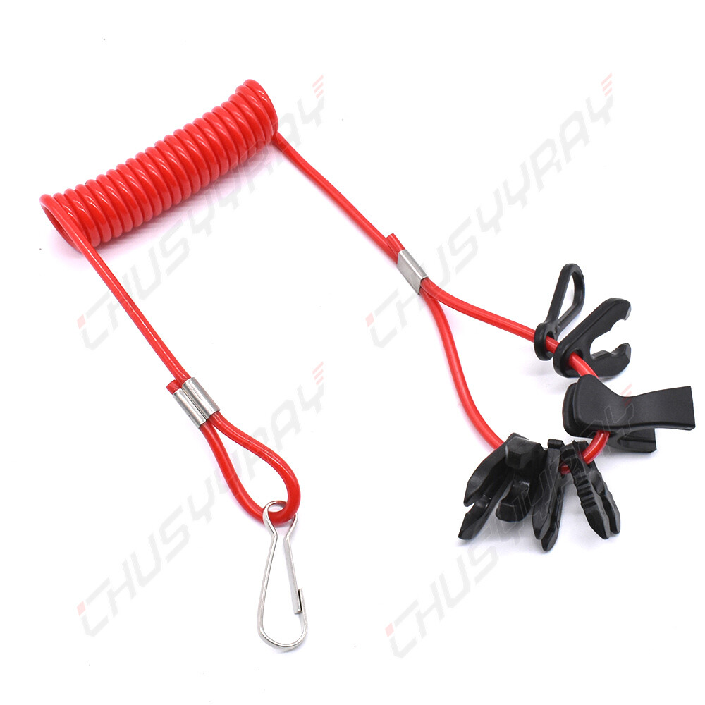 Universal Boat Outboard Engine Motor Kill Stop Switch & Safety Tether Lanyard