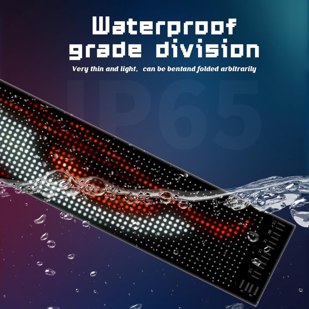 23.42"X4.72" Programmable Eyes LED Windshield Display Remote/App Control, Custom