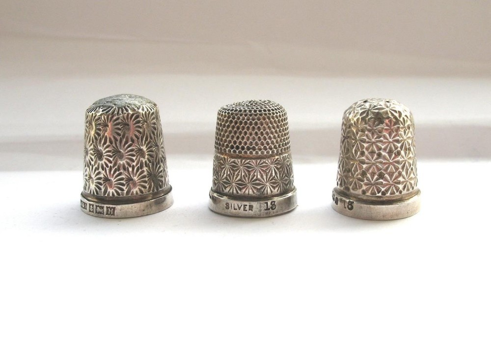 3 Sterling Silver Thimbles