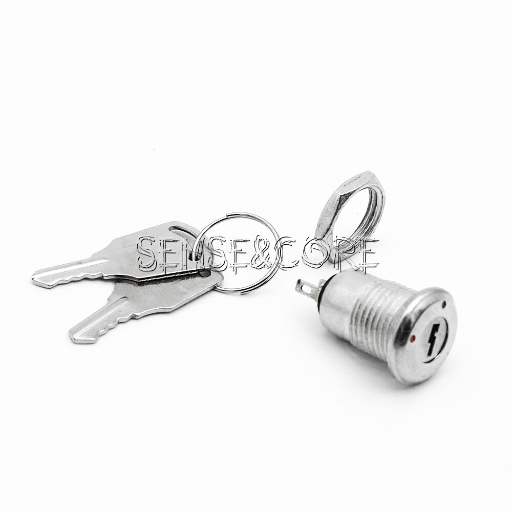10PCS Mini Lock Power Switch w/ Security Key On/Off 1A 250V Button Set 2-gears-