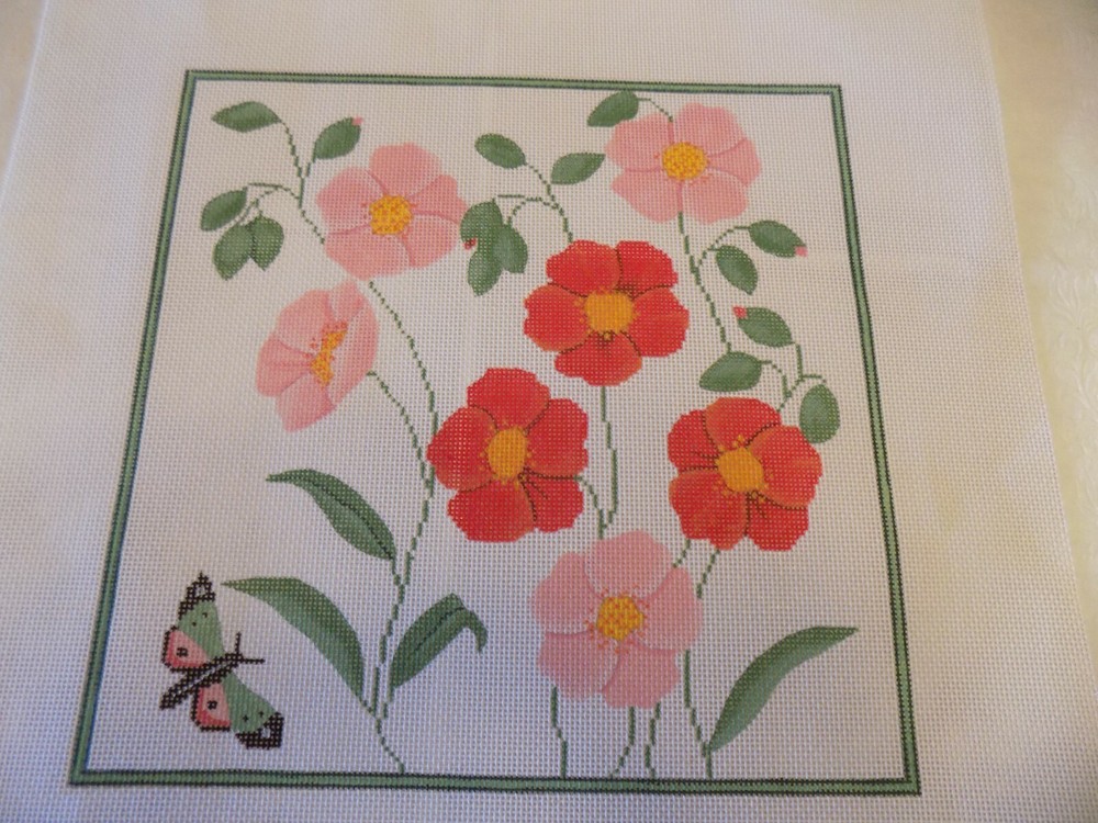 HAND PAINTED FLORAL PILLOW