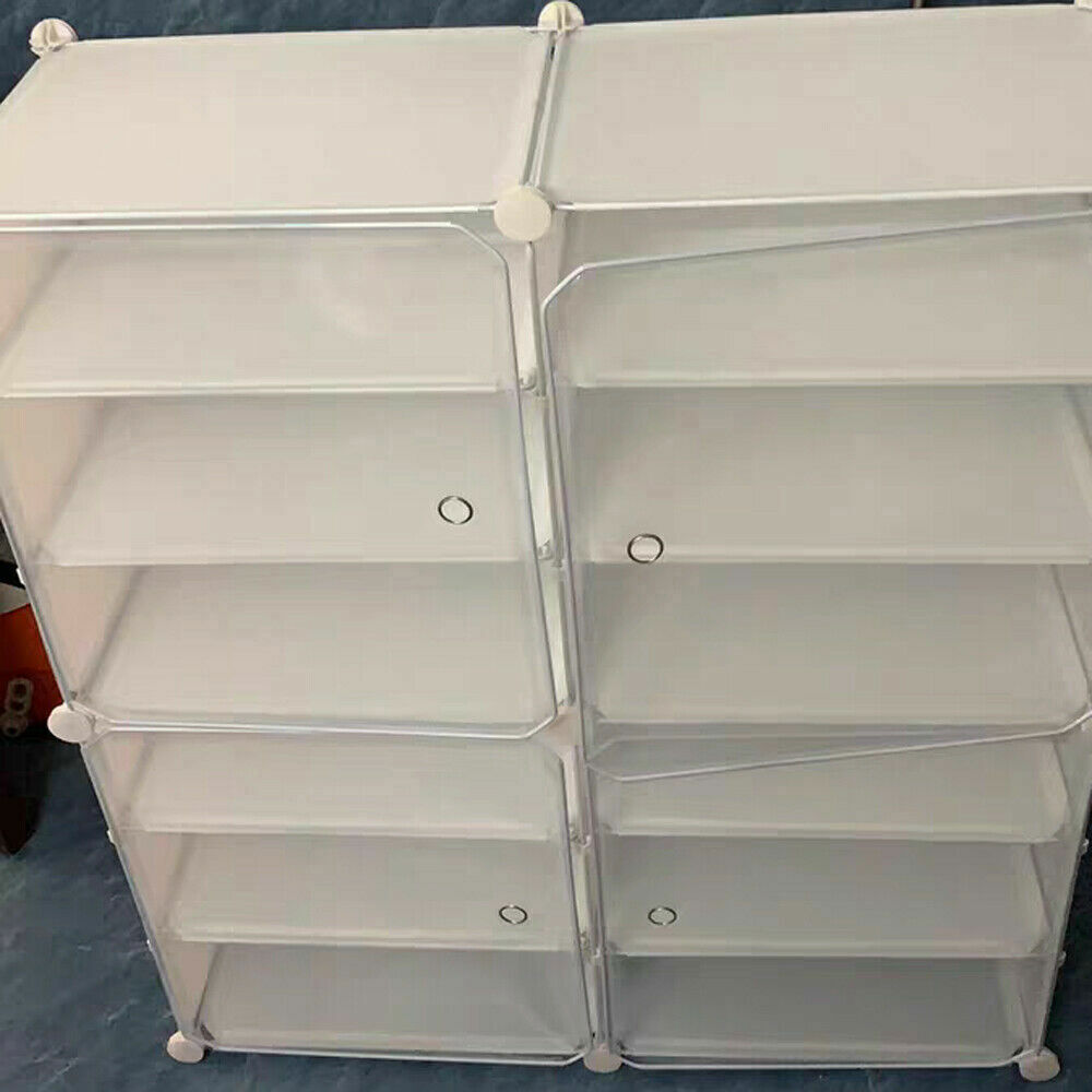 12-Tier Shoe Rack Organizer Stackable Closet 96/72 Pair Shoe Box Storage Cabinet