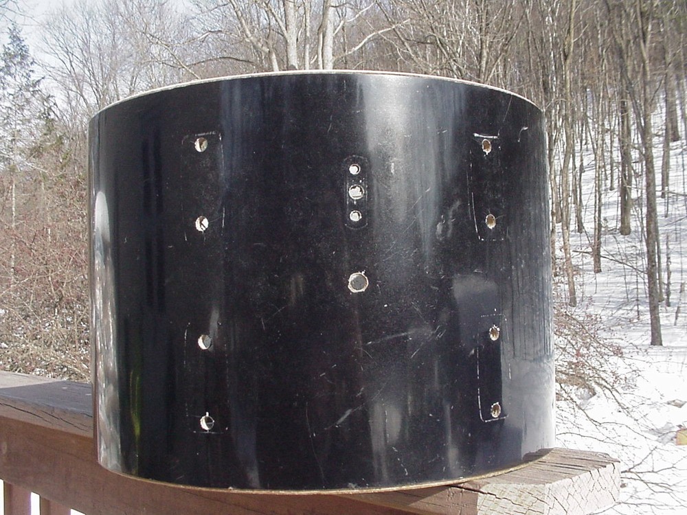 1971 ROGERS DRUMS 9x13 Powertone gloss black ebony tom drum shell project