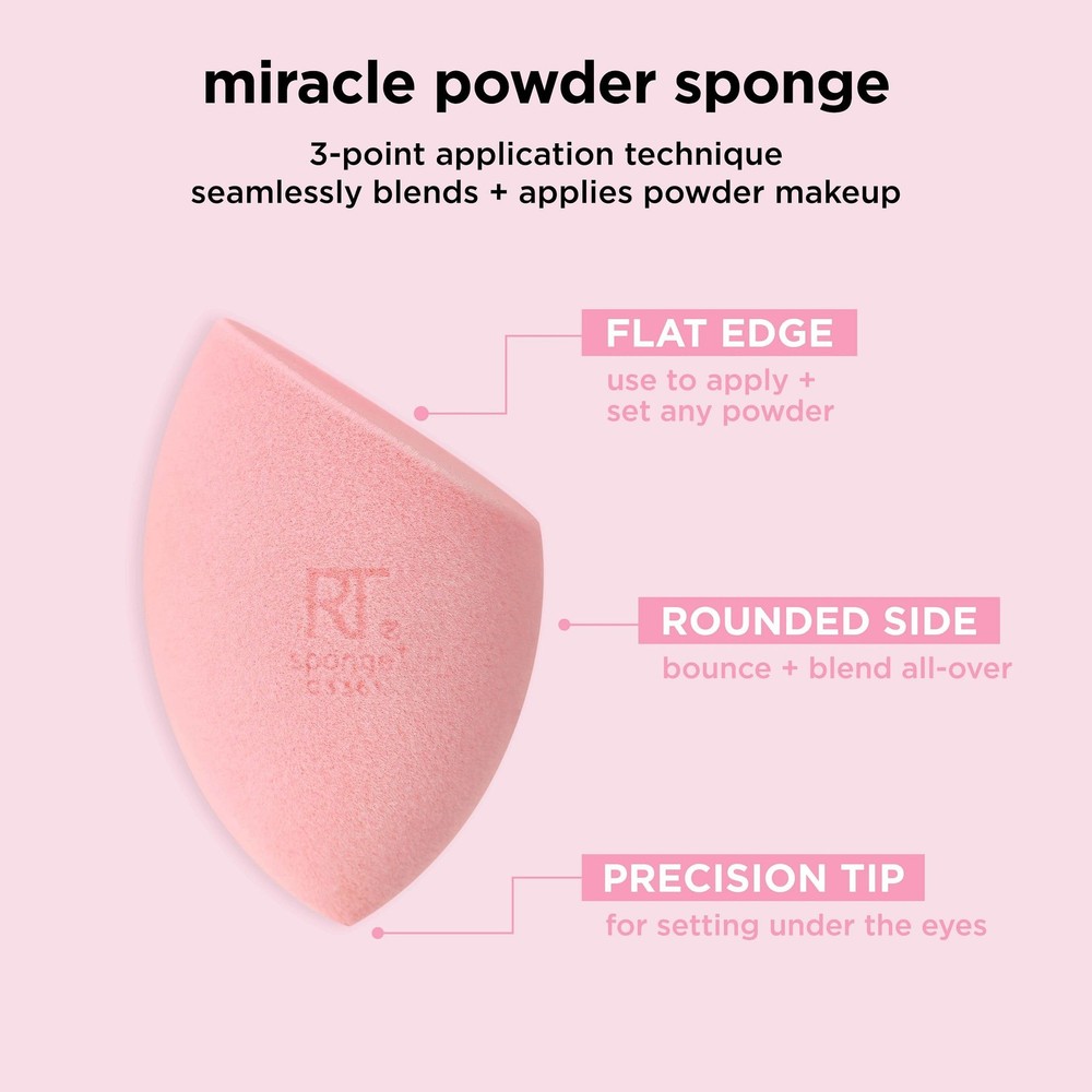 Real Techniques Iconic Blend + Set Makeup Sponge Duo, Orange & Pink, 2 Count