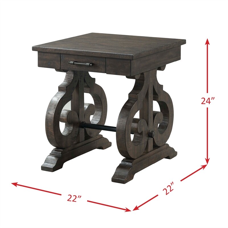 Bowery Hill Chair Side Table in Brown