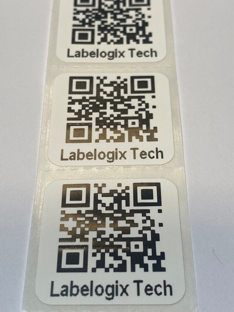 [QTY 200] CUSTOM PRINTED QR CODE LABELS -1 INCH SQUARE-DURABLE POLYPROPYLENE