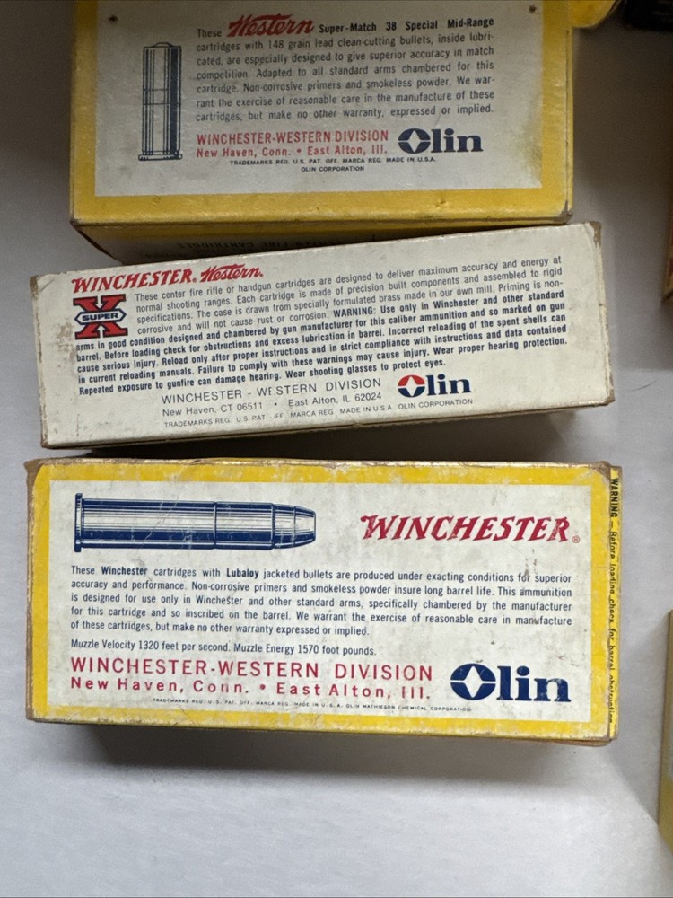 Vintage Winchester Ammo Boxes Empty -8 Boxes All Empty