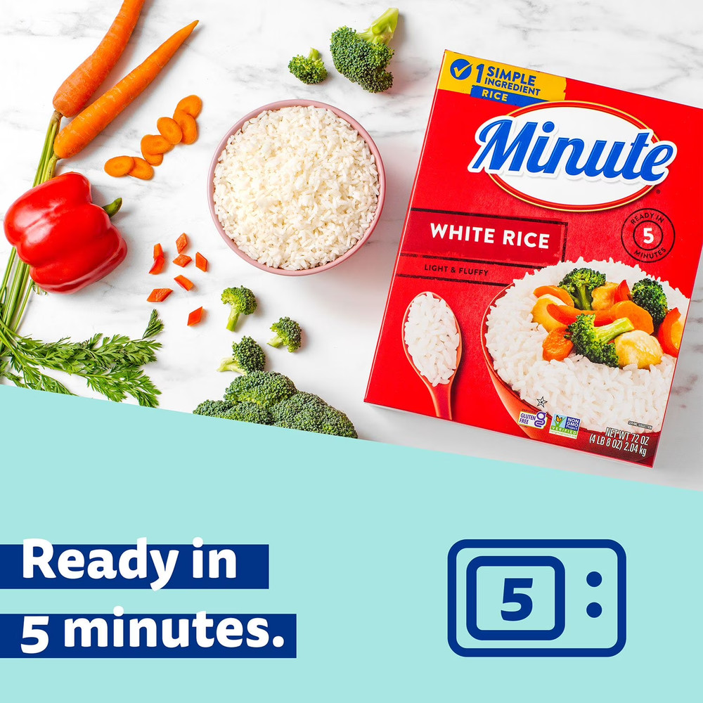 Minute Instant Light and Fluffy White Rice – 72 oz.