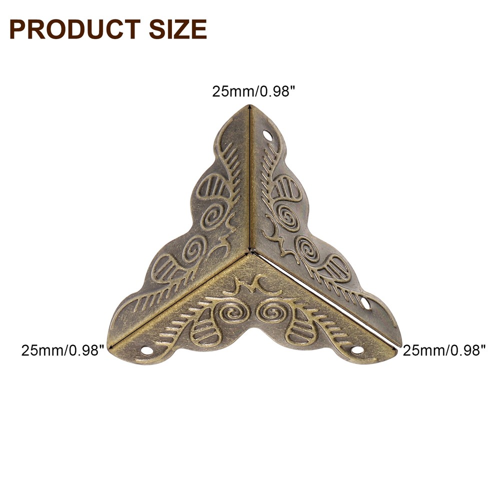 48Pcs 25mm Decorative Box Corner Cover Corner Protector Bronze