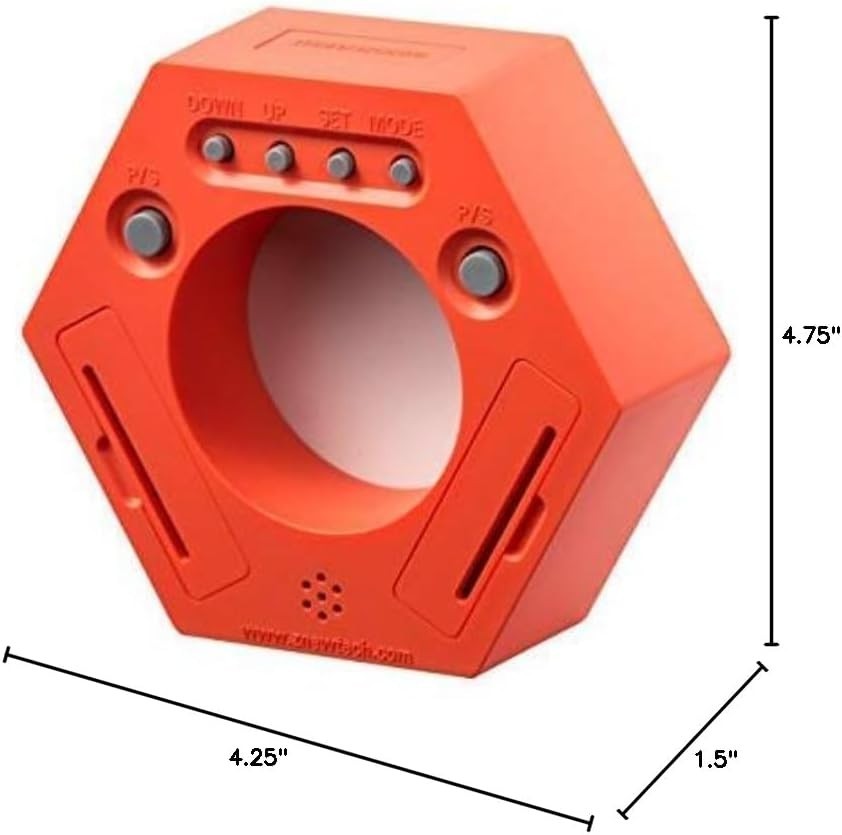Compact Orange Pomodoro Timer with 5 Presets & Visual Alerts for Focused Work