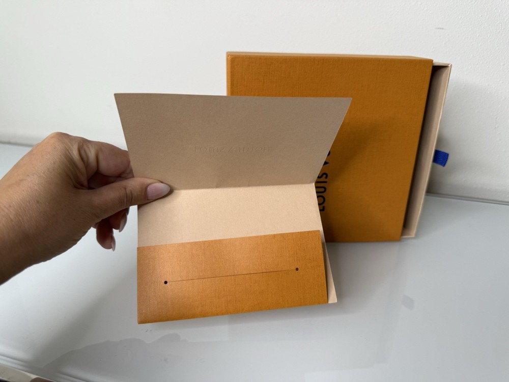 Louis Vuitton Authentic Empty Slide Box (7"x 6.5” x1.5”) + Receipt Card