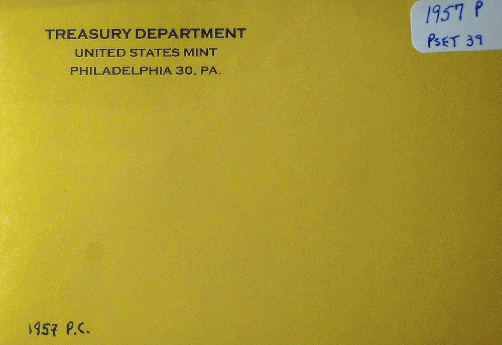 1957 P PROOF SET - 90% SILVER* - STILL CELLO SEALED W/ ENVELOPE - PSET 039