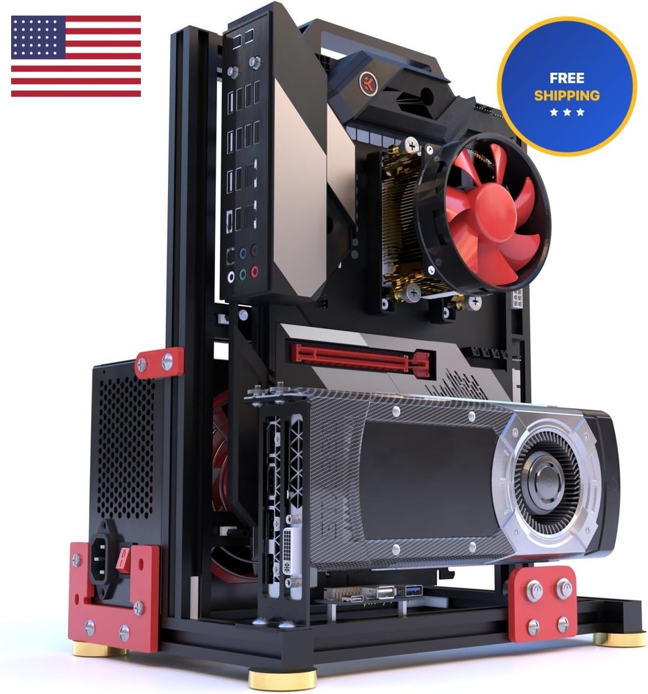 DIY Aluminium Pc Open Case Computer Chassis Test Bench Support Water Cooling