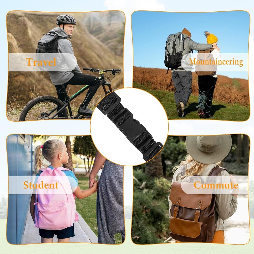 2 Pack Adjustable Backpack Chest Strap, Replacement Sternum Straps For Backpacks