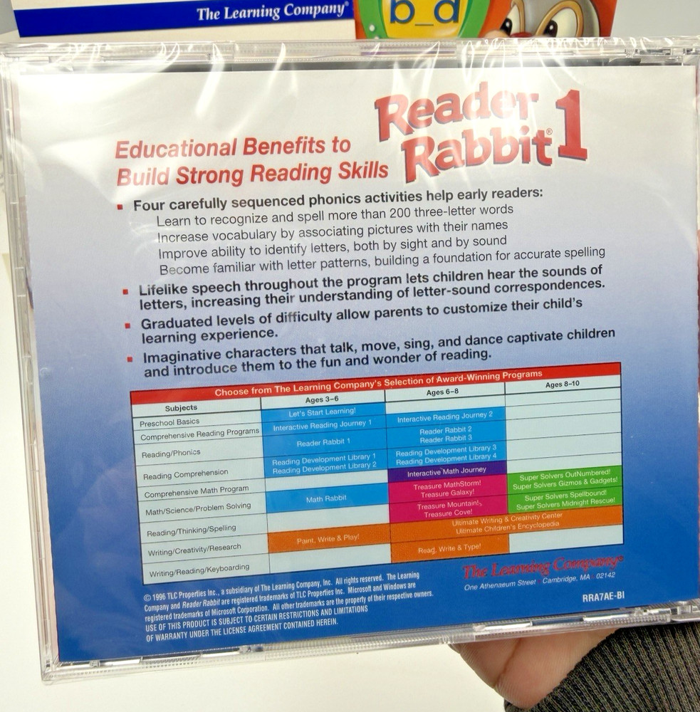 The Learning Company Reader Rabbit 1 CD-ROM Complete, Sealed CD