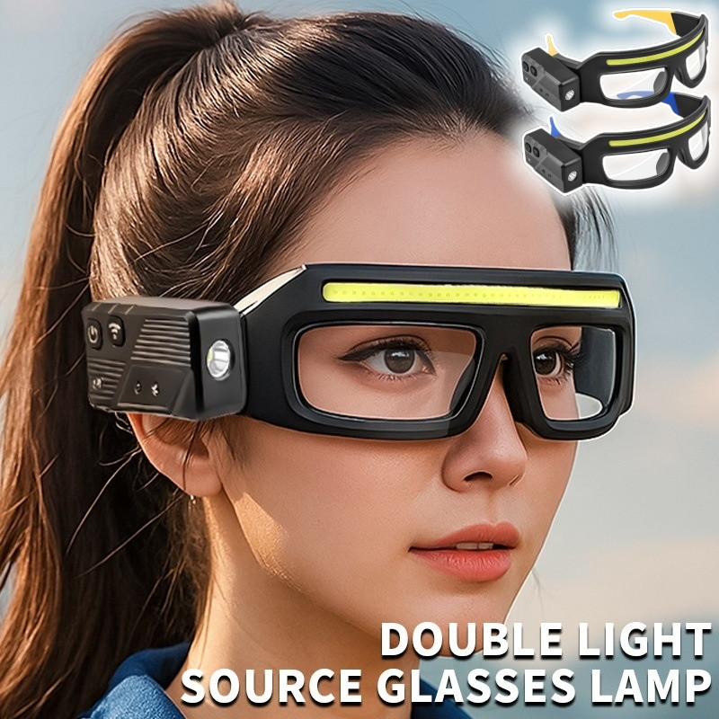 Multi-Functional Glasses Light Light with Type-C Charging, Warning Headlamp, Com