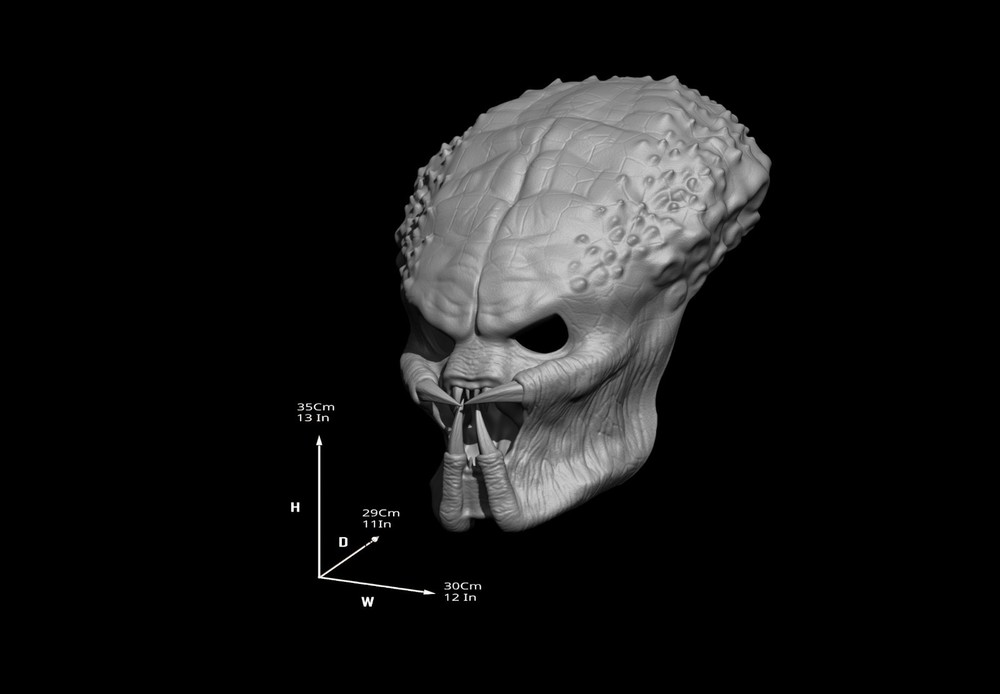 Predator Mask Face Jungle Hunter 1987 scale 1:1 File STL - OBJ for 3D Printer