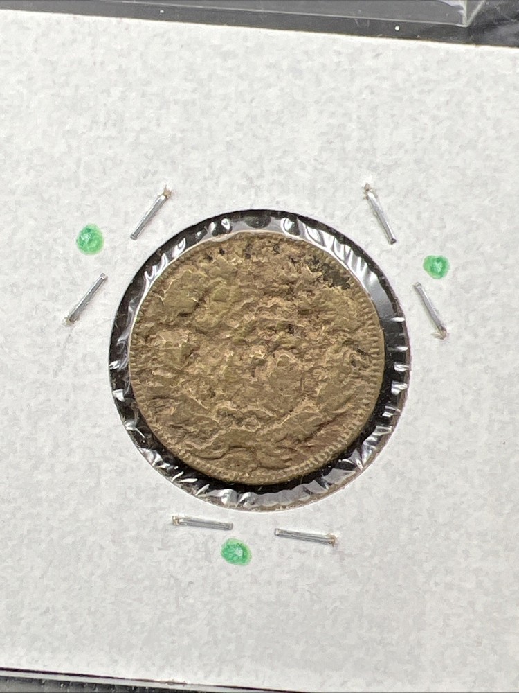 1858 1c Flying Eagle Cent Cull Damaged Acid Treated