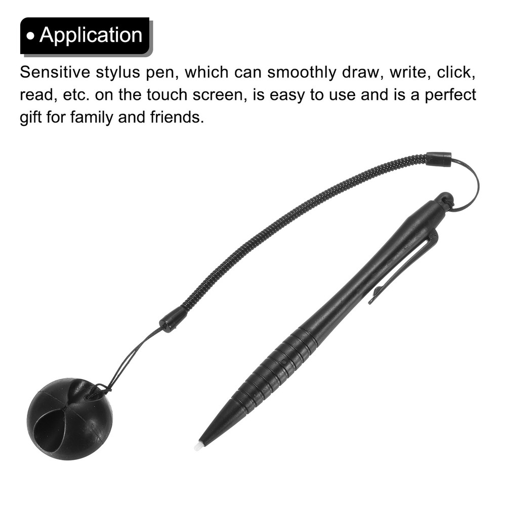 3pcs Touch Resistive Screen Pen Spring Resistance Pen for Navigation, Black