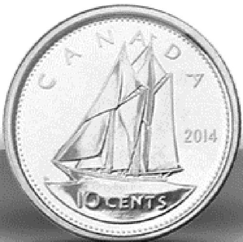 2014 Uncirculated Canadian Dime $0.10