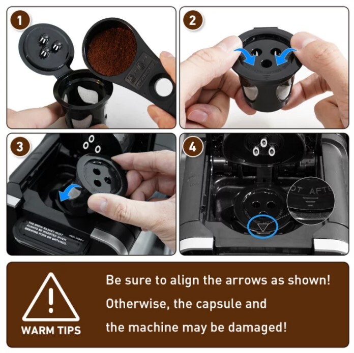 Ninja Dual Brew Coffee Maker 6 Reusable Refillable K Cup Coffee Filter Pods