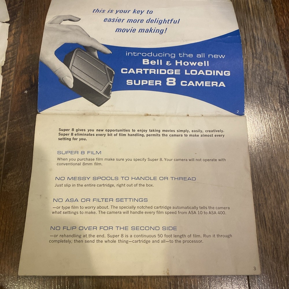 ORIGINAL!! Bell & Howell 430 Autoload Super 8mm camera Manual Instructions Book