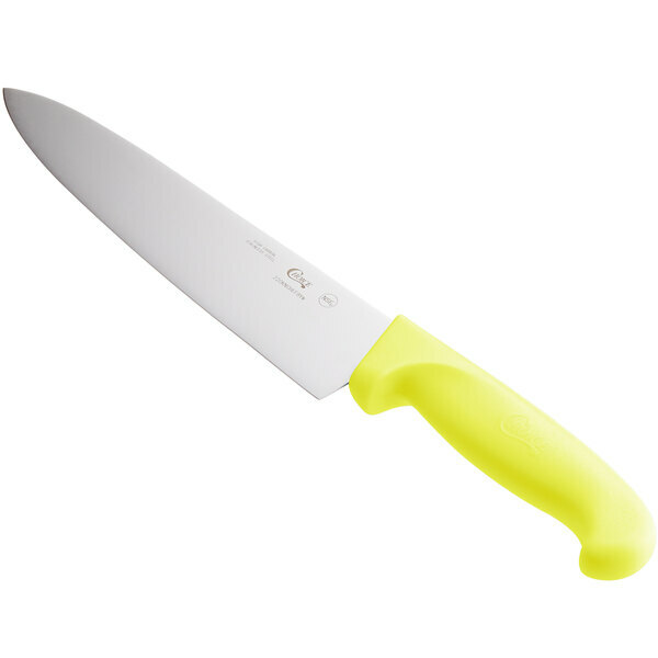 Choice 8" Chef Knife with Neon Yellow Handle, NSF Listed