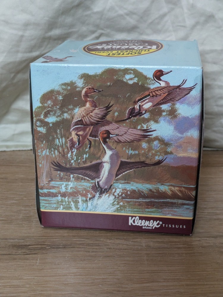 Vintage 1992 902 Kleenex Square Box Geese Duck Pattern