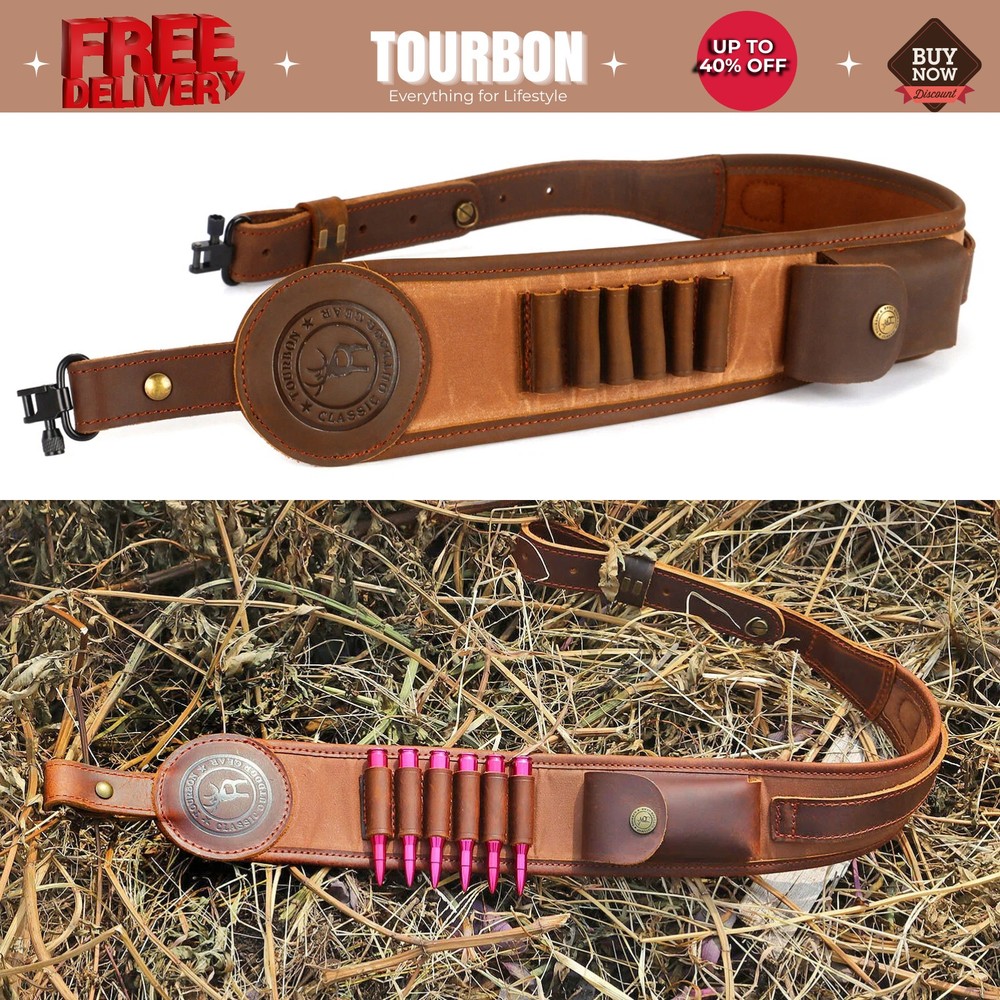 Adjustable Rifle Sling with Swivel - Accessories Pouch & Shooting Rest Loop