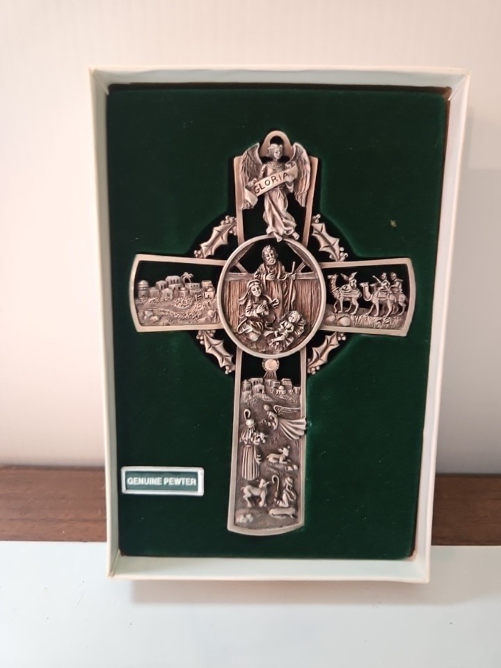 Vintage Cross Pewter Nativity