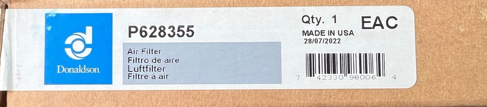 GENUINE DONALDSON P628355 AirFilter Panel Dash Ventilation Durable rugged OEM