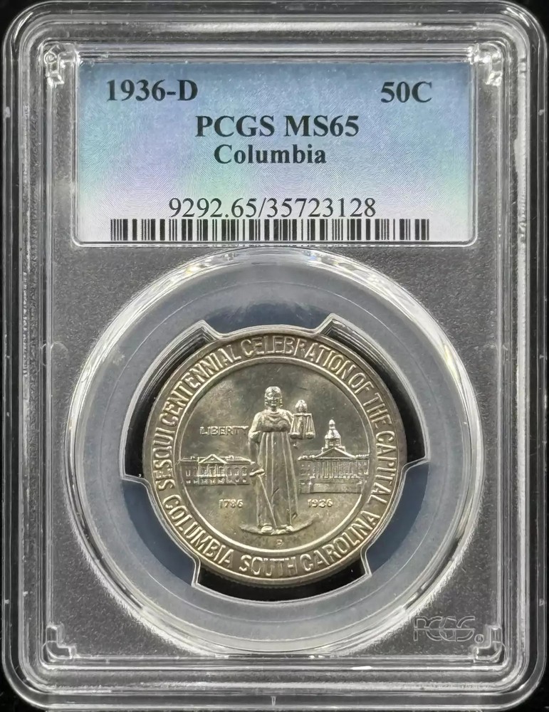 1936 D Classic Commemorative Columbia, PCGS MS 65