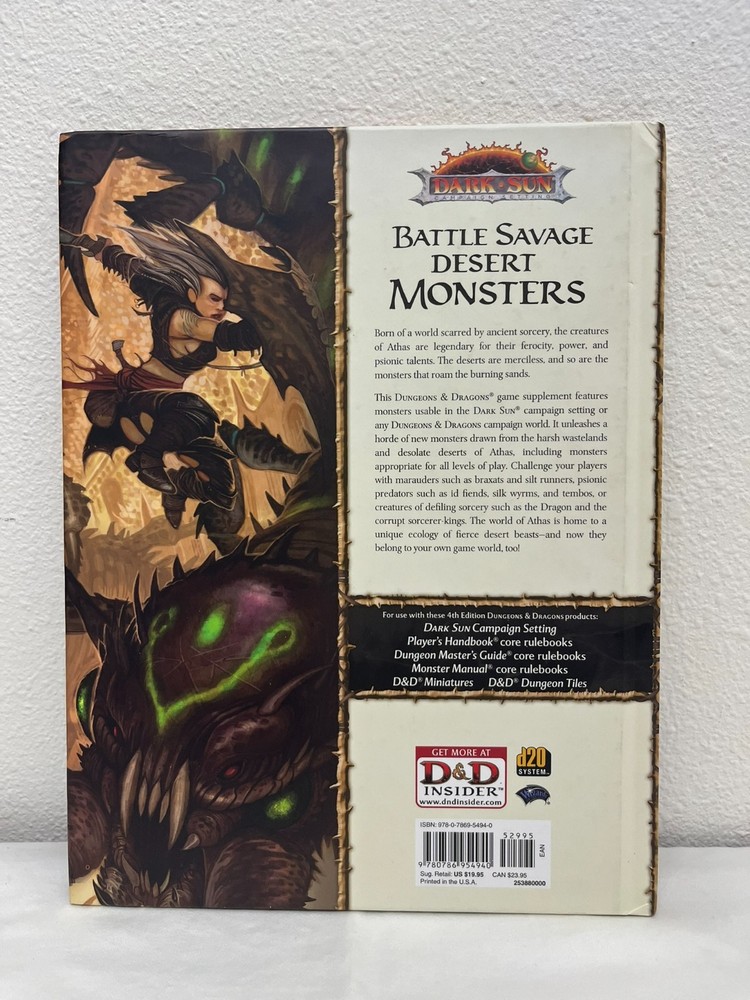 Dungeons and Dragons 4e Dark Sun Creature Catalog - Hardcover